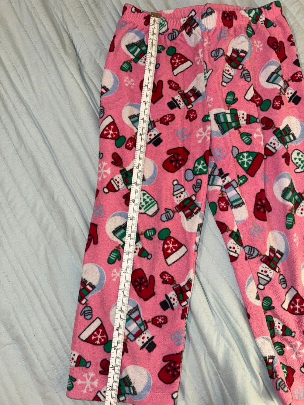 Pink Winter Snowman Fleece Pajama Set